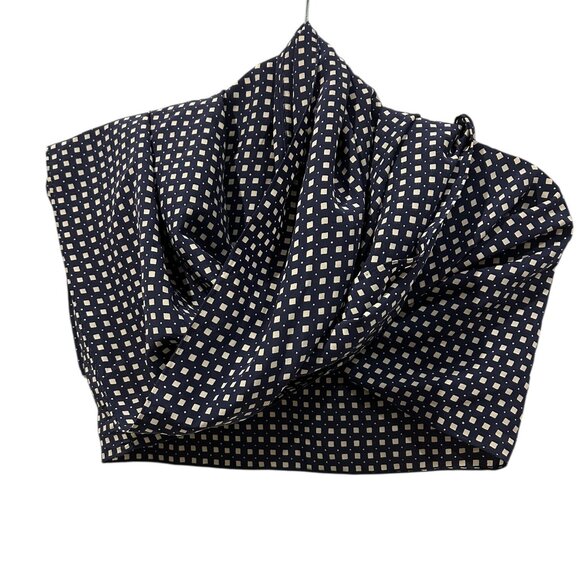 Liberty of London Accessories - Liberty of London 100% silk blue white square print scarf
